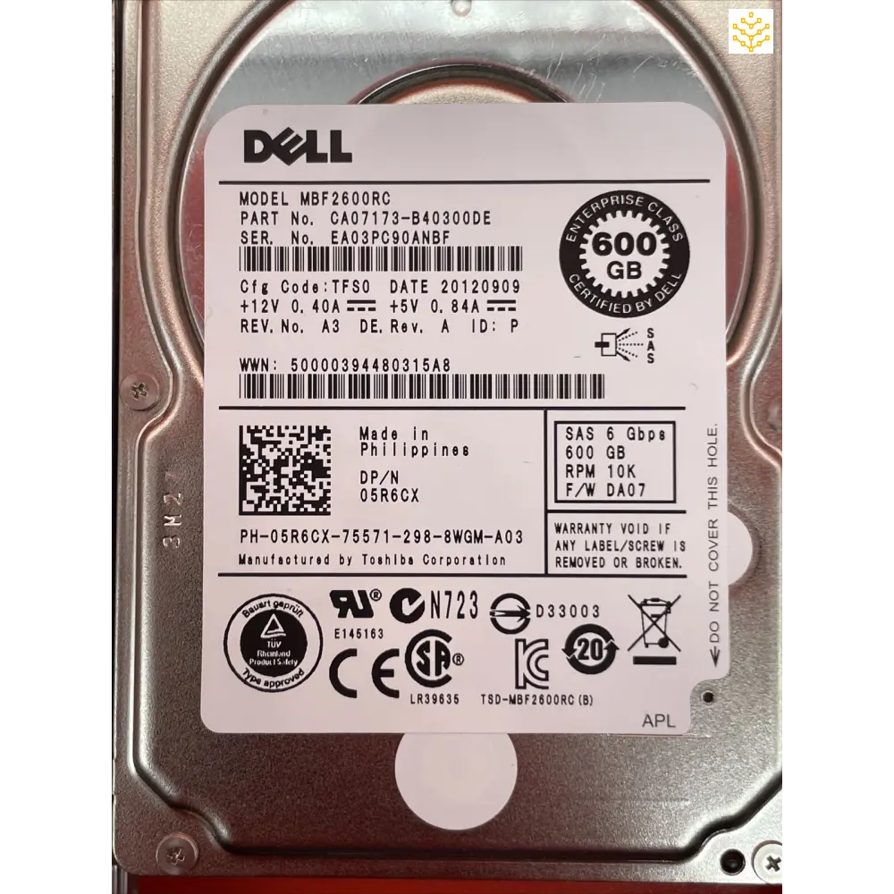 600G 10K SAS 2.5” Dell 5R6CX 05R6CX in Dell Tray - Computers/Tablets & Networking:Drives Storage & Blank Media:Hard