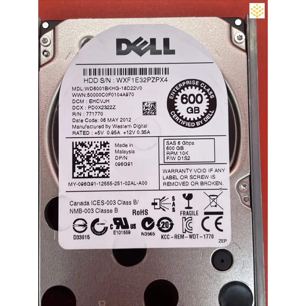 600G 10K SAS 2.5” Dell 96G91 096G91 in Dell Tray - Computers/Tablets & Networking:Drives Storage & Blank Media:Hard