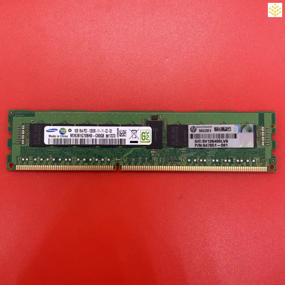 8G 1Rx4 PC3-12800R Samsung M393B1G70BH0-CK0 HP 647651-081 Server Memory - Computers/Tablets & Networking:Enterprise