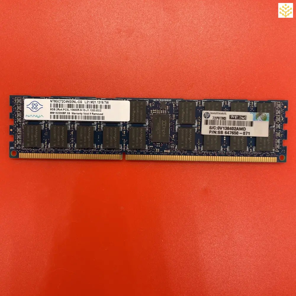 8G 2Rx4 PC3L-10600R Nanya NT8GC72C4NG0NL-CG 647650-071 647897-B21 Server Memory - Computers/Tablets &