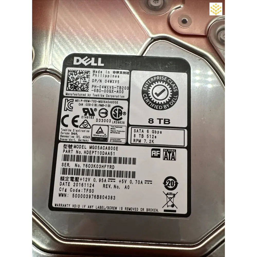 8TB SATA 7.2K 3.5” - Critical Health 6% - Needs Repair - GIGDATA