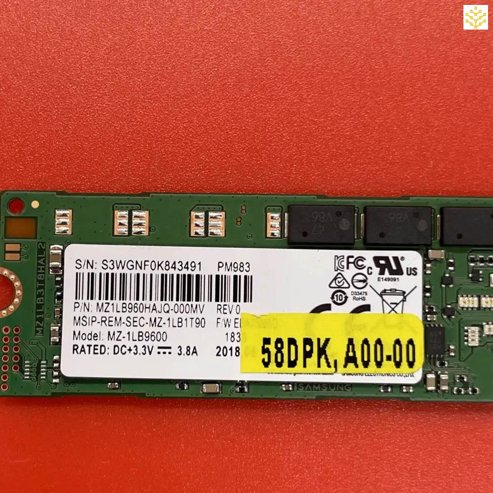 960G MZ-1LB9600 Samsung PCIe NVMe SSD 58DPK - Computers/Tablets & Networking:Drives Storage & Blank Media:Hard Drives