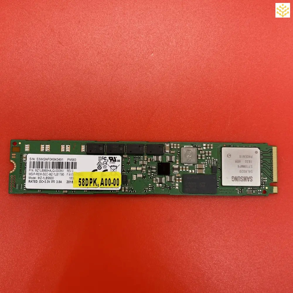 960G MZ-1LB9600 Samsung PCIe NVMe SSD 58DPK - Computers/Tablets & Networking:Drives Storage & Blank Media:Hard Drives