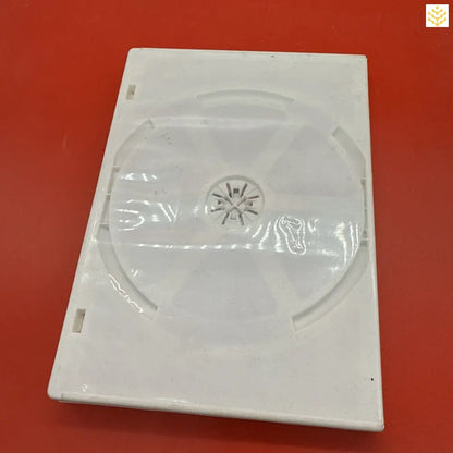 White plastic DVD case with a clear center hub.