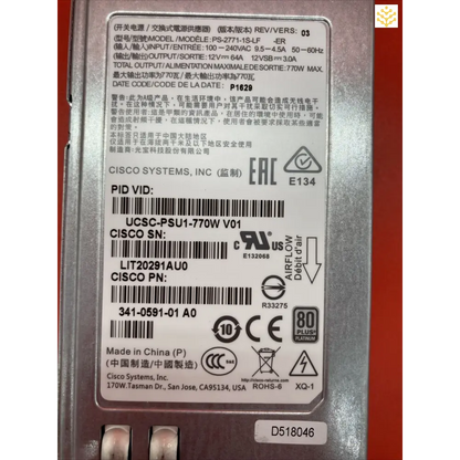 Cisco UCSC-PSU1-770W V01 341-0591-01 770w Power Supply - Computers/Tablets & Networking:Enterprise Networking