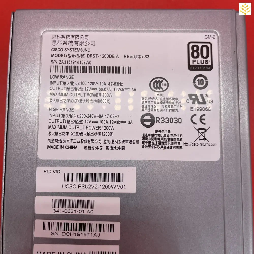 Cisco UCSC-PSU2V2-1200w for C240 M4/M5 - Computers/Tablets & Networking:Enterprise Networking Servers:Server