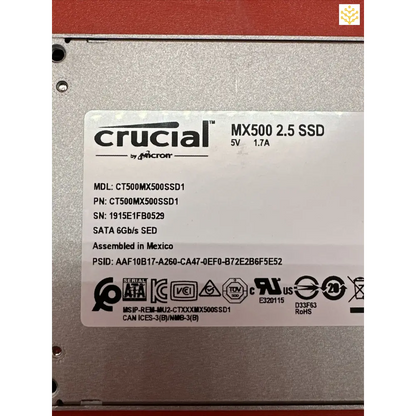 Crucial MX500 2.5 SATA SSD CT500MX500SSD1 - 98% + Health - Computers/Tablets & Networking:Drives Storage & Blank