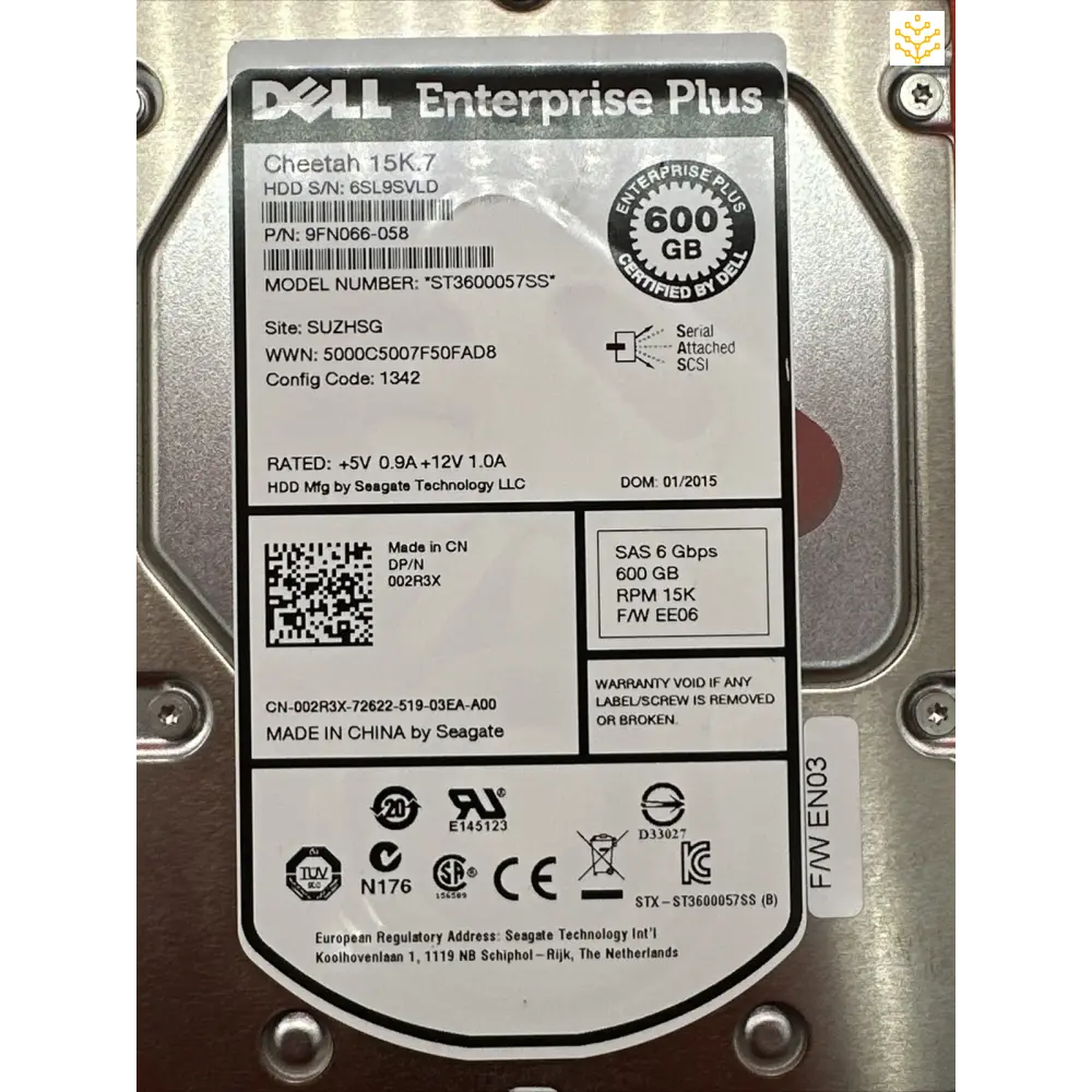 Dell 02R3X 600GB 15K SAS 3.5 HDD - Computers/Tablets & Networking:Drives Storage & Blank Media:Hard Drives (HDD SSD &