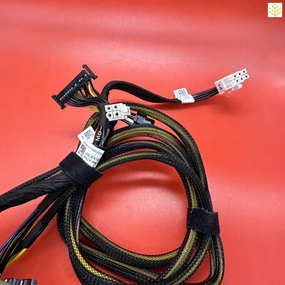 Bundle of computer or electronic cables with various connectors.