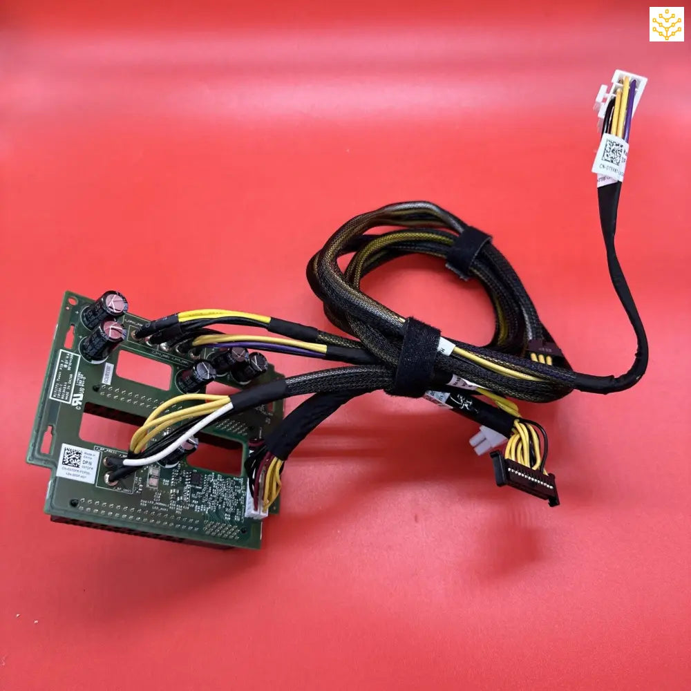 Computer cable harness with circuit boards attached.