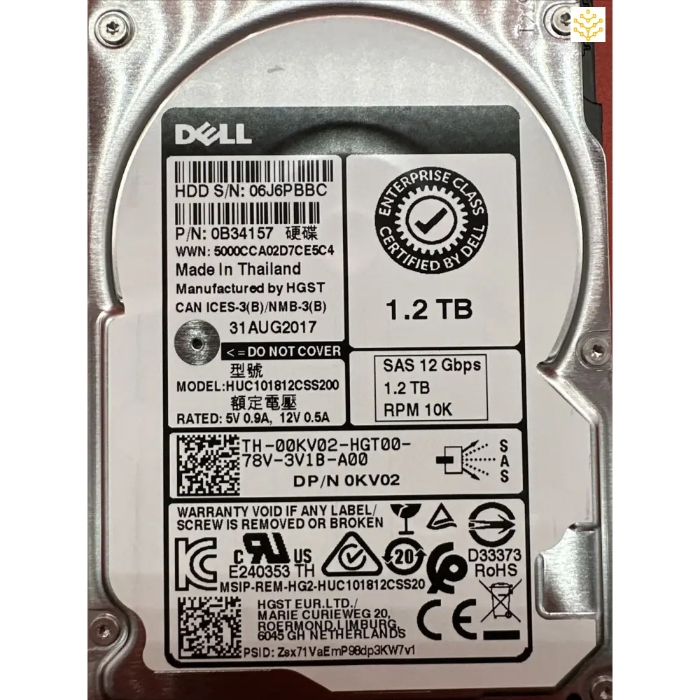 Dell 0KV02 1.2TB SAS 12 Gbps 10K 2.5 HDD - Computers/Tablets & Networking:Drives Storage & Blank Media:Hard Drives (HDD