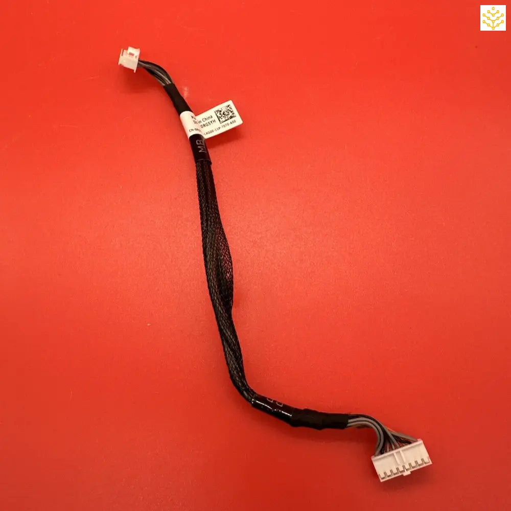 Black cable or wire with white connectors at both ends.