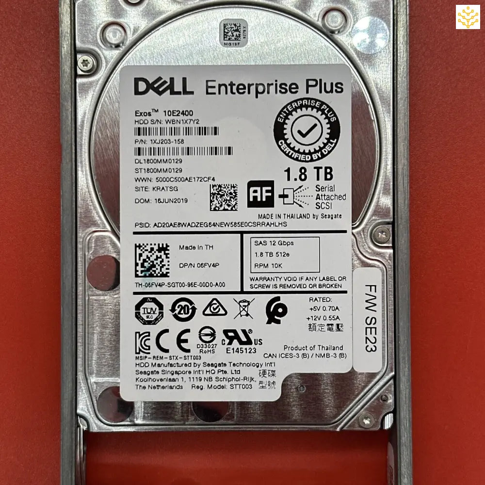 Dell Enterprise Plus 1.8 TB hard drive.