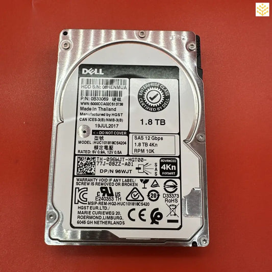 Dell 1.8TB 10K SAS 12Gb/s 2.5’ HDD - No Tray - Computers/Tablets & Networking:Drives Storage & Blank Media:Hard