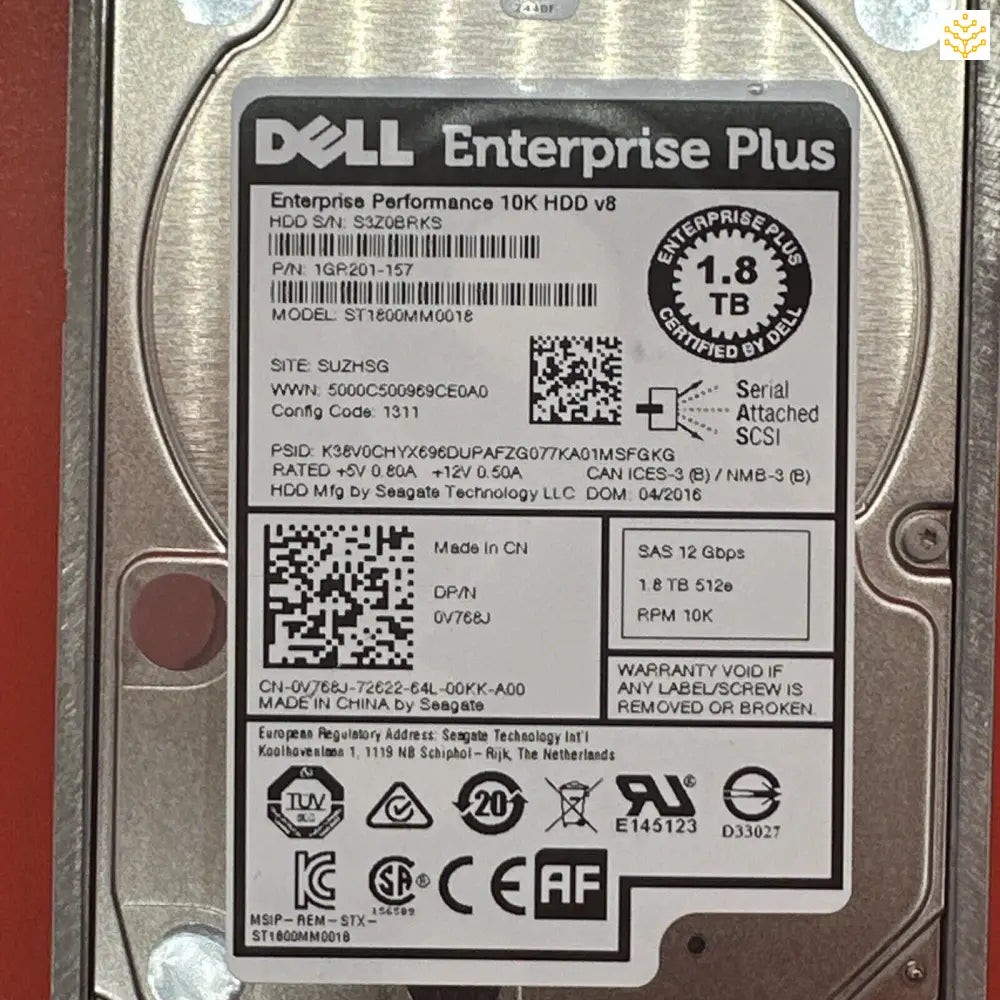 Dell Enterprise Plus 1.8 TB hard disk drive.