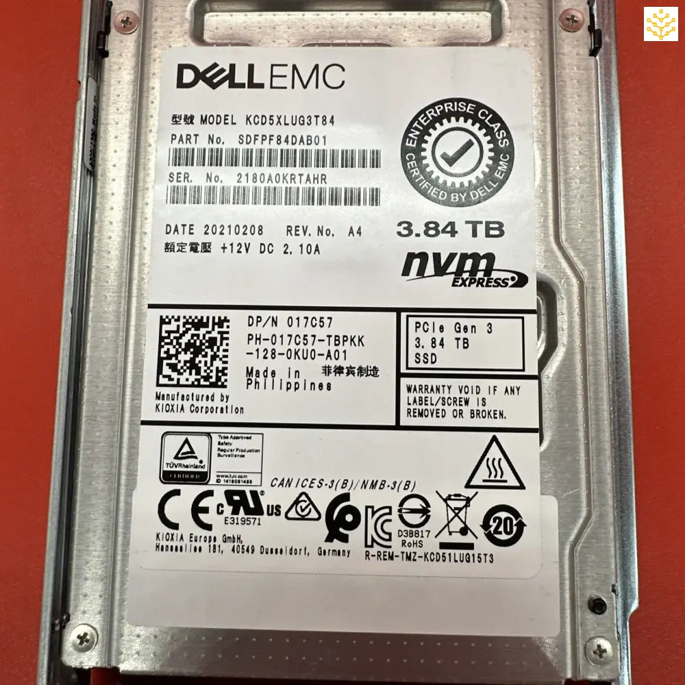 Dell 17C57 017C57 3.84 TB PCIe Gen3 NVMe SSD In 2.5 Tray - Computers/Tablets & Networking:Drives Storage & Blank