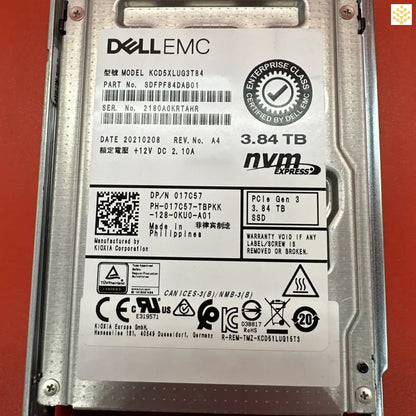 Dell 17C57 017C57 3.84 TB PCIe Gen3 NVMe SSD In 2.5 Tray - Computers/Tablets & Networking:Drives Storage & Blank