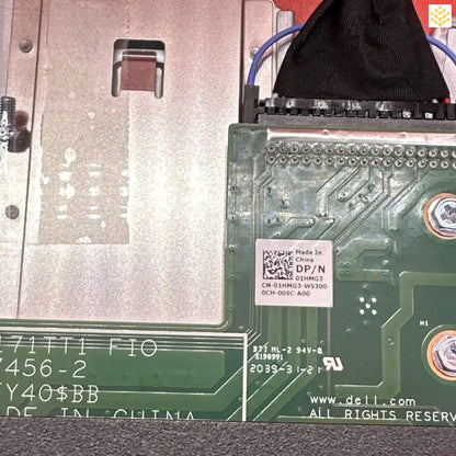 Circuit board with visible electronic components and Dell branding.