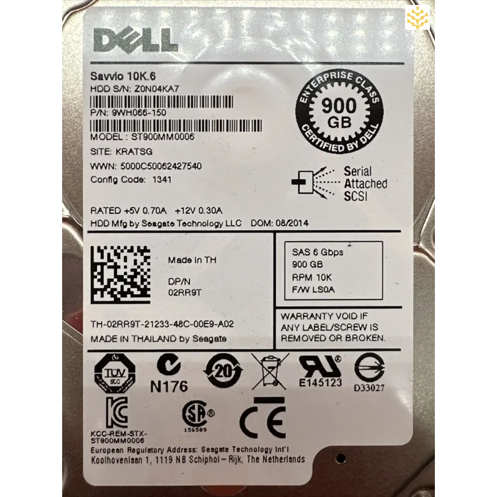 Dell 2RR9T 900GB SAS 6Gbps 10K 2.5 HDD - Computers/Tablets & Networking:Drives Storage & Blank Media:Hard Drives (HDD