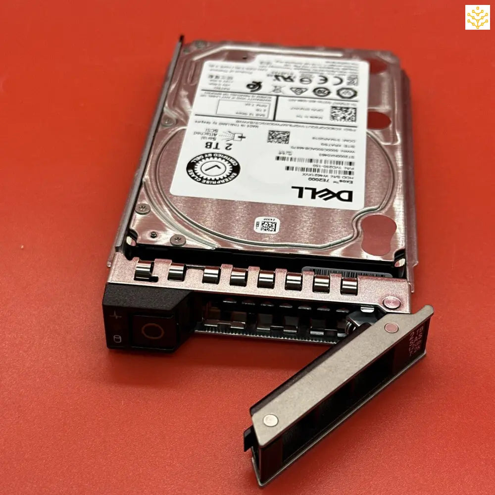 Dell server hard drive in a hot-swap caddy.