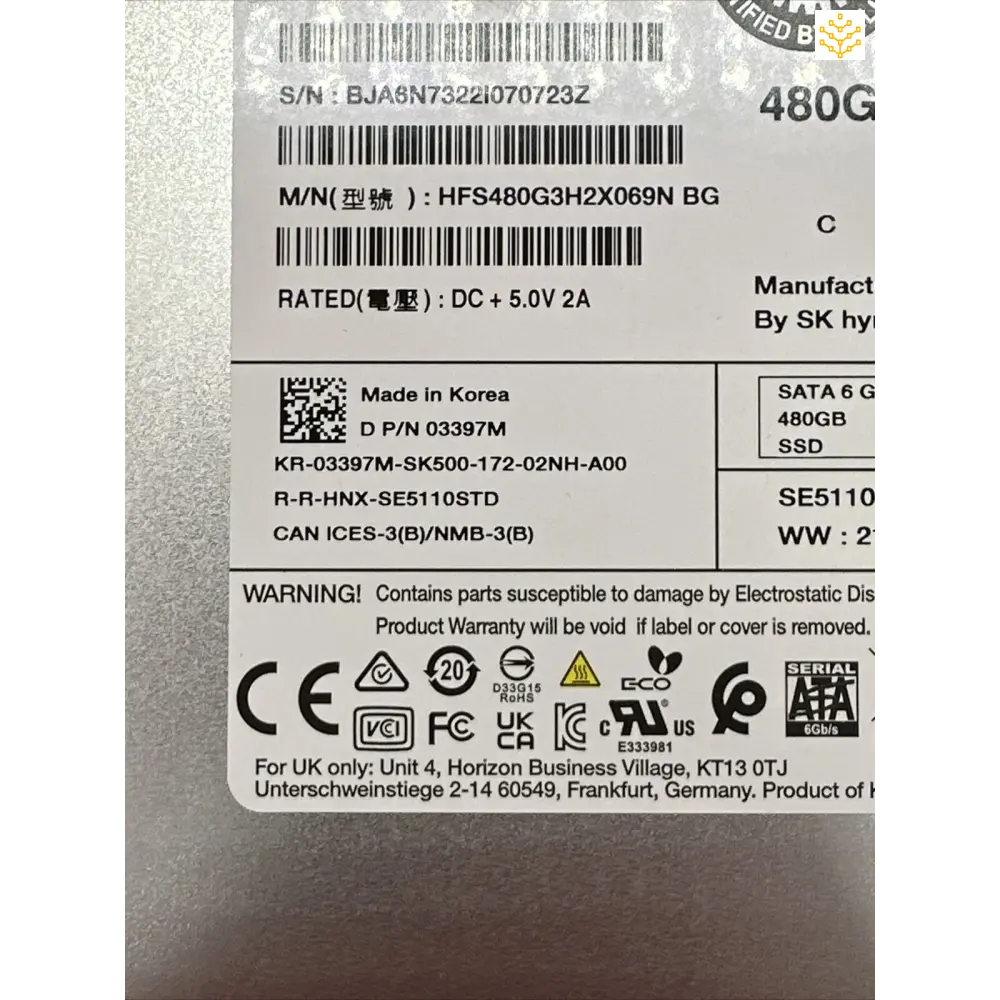 Dell 3397M 480G SATA 6Gbps 2.5 SSD - Computers/Tablets & Networking:Drives Storage & Blank Media:Hard Drives (HDD SSD &