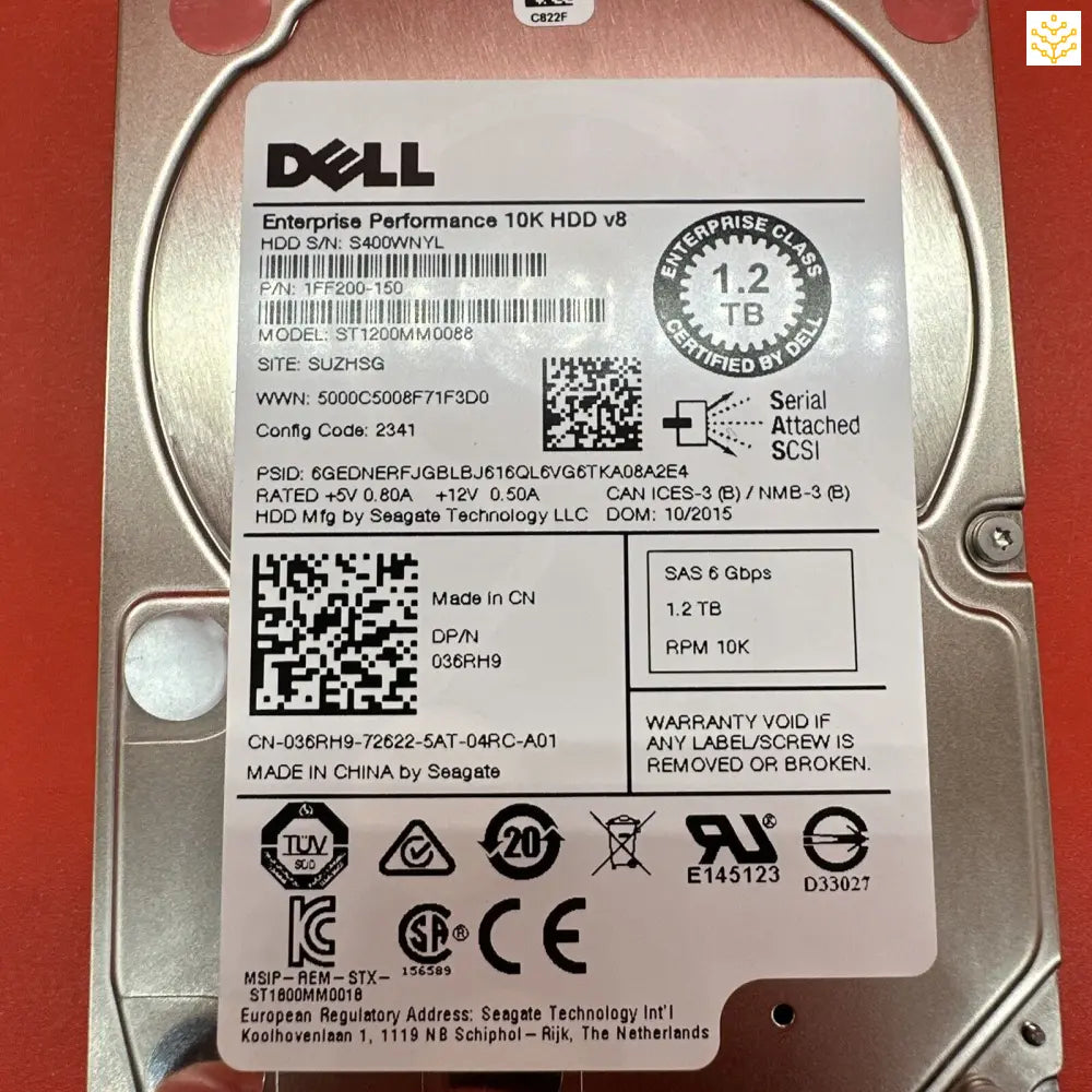 Dell 36RH9 1.2TB 10K SAS 6Gbps 2.5” HDD - Computers/Tablets & Networking:Drives Storage & Blank Media:Hard Drives