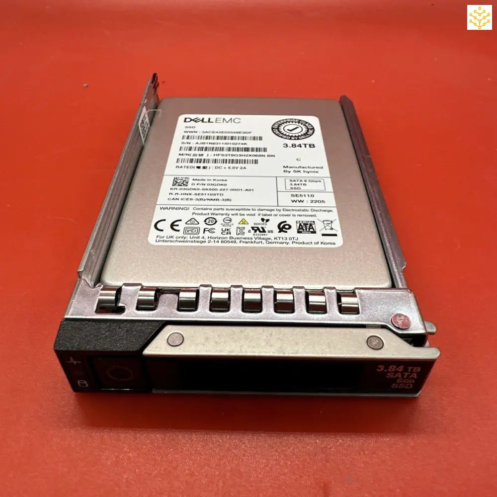 Dell 3GDK0 03GDK0 3.84 TB SATA 6 Gbps 2.5 SSD 2.5 In Dell Tray - Computers/Tablets & Networking:Drives Storage & Blank