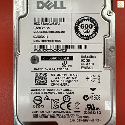 Dell 4J5P1 04J5P1 600GB SAS 6Gbps 15K 2.5” HDD - GIGDATA