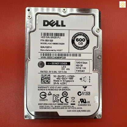 Dell 4J5P1 04J5P1 600GB SAS 6Gbps 15K 2.5” HDD - GIGDATA