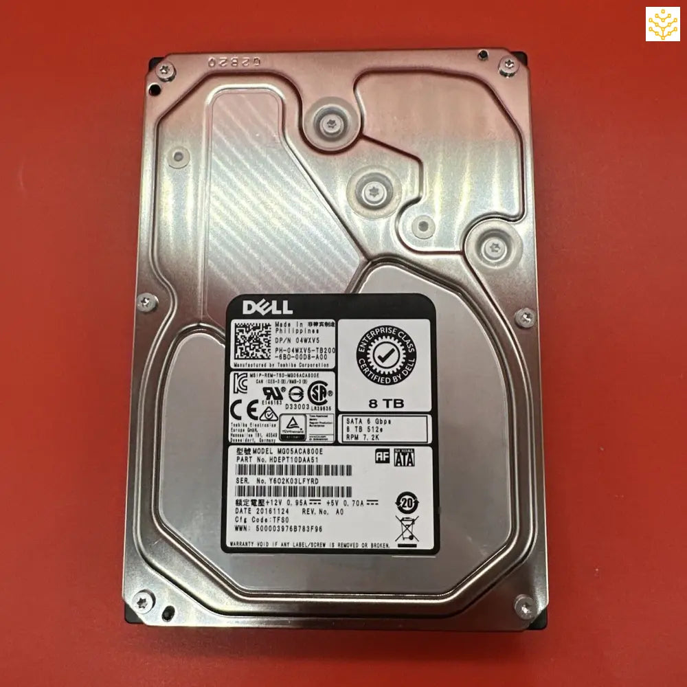 Dell 4WXV5 8TB SATA 6 Gbps 512e 7.2K 3.5 HDD MG05ACA800E HDEPT10DAA51 - GIGDATA