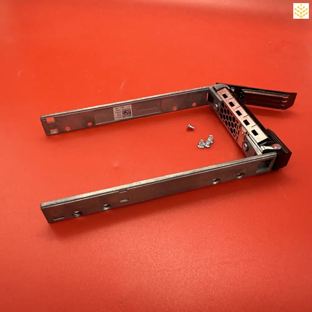 Metal hard drive mounting bracket or tray with screw holes.