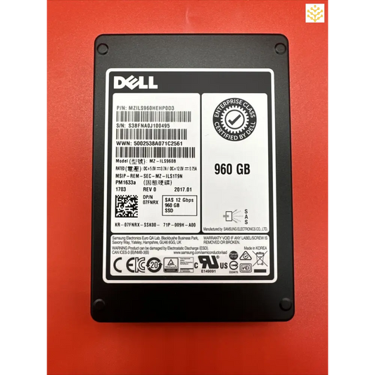 Dell 960GB SAS 12Gb 2.5 SSD PM1633a 7FNRX 07FNRX MZ-ILS960B - Computers/Tablets & Networking:Drives Storage & Blank