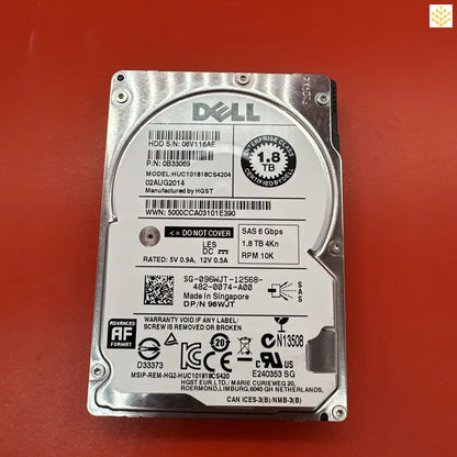 Dell 96WJT 096WJT 1.8TB SAS 6Gbps 4Kn 10K SAS 2.5” HDD - Computers/Tablets & Networking:Drives Storage & Blank