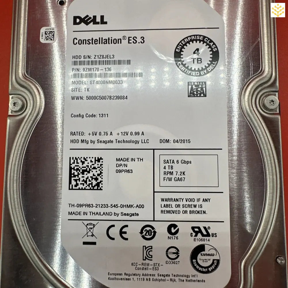 Dell 9PR63 09PR63 4TB SATA 6Gbps 3.5 7.2K RPM HDD - Computers/Tablets & Networking:Drives Storage & Blank Media:Hard