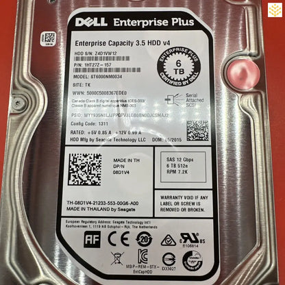 Dell Compellent 8D1V4 08D1V4 6TB SAS 12 Gbps 512e 7.2K 3.5 In 72CWN Tray - Computers/Tablets & Networking:Drives