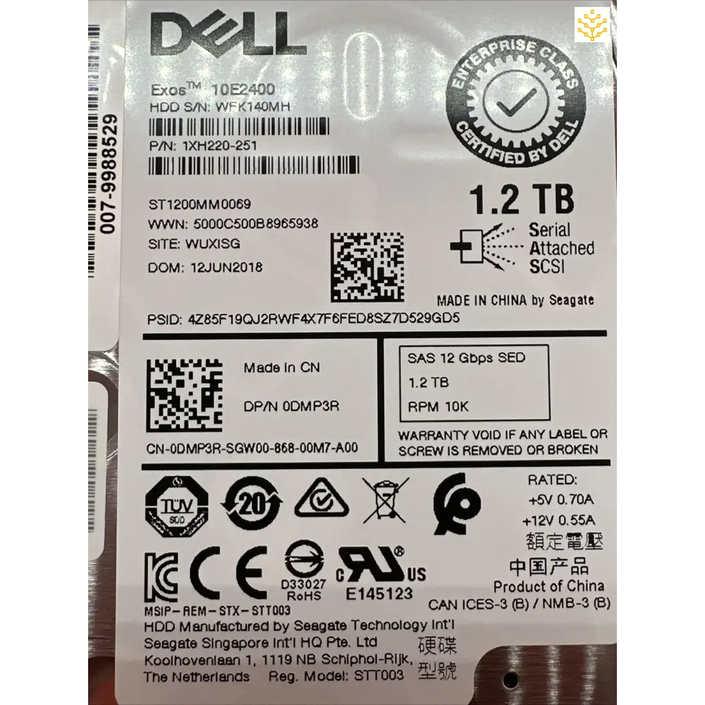 Dell DMP3R 1.2TB SAS 12Gbps SED 10K 2.5 HDD - Computers/Tablets & Networking:Drives Storage & Blank Media:Hard Drives