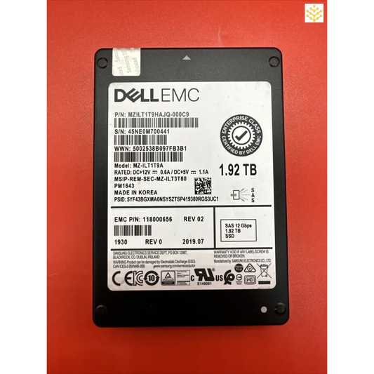 Dell EMC Samsung PM1643 1.92TB 2.5 12Gbps SAS SSD MZ-ILT1T9A 118000656 TMTW9 - Computers/Tablets & Networking:Drives