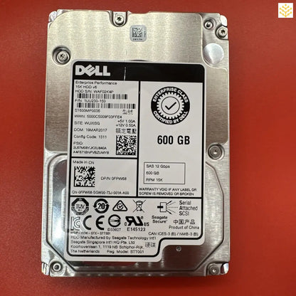 Dell FPW68 0FPW68 600GB SAS 12Gbps 15K 2.5” HDD - Computers/Tablets & Networking:Drives Storage & Blank Media:Hard