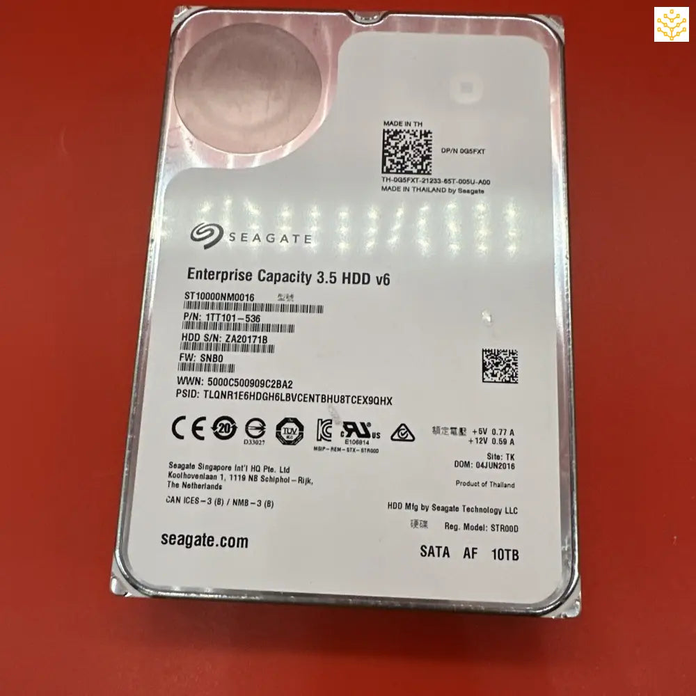 Dell G5FXT 10TB SATA 7.2K 3.5 1TT101-536 ST10000NM0016 - Computers/Tablets & Networking:Drives Storage & Blank