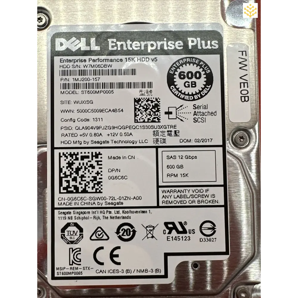 Dell G6C6C 600GB SAS 12Gbps 15K 2.5 HDD - Computers/Tablets & Networking:Drives Storage & Blank Media:Hard Drives (HDD