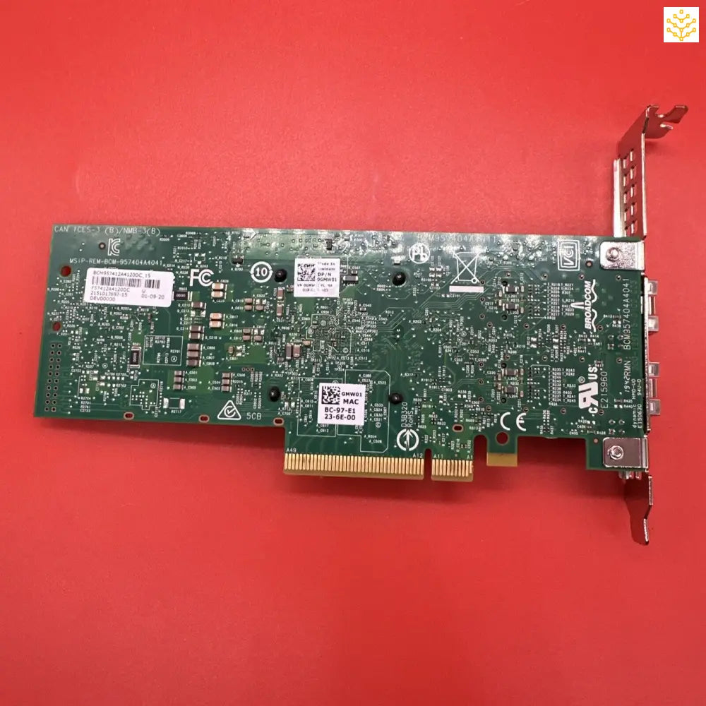 Computer network interface card with visible circuit board and components.