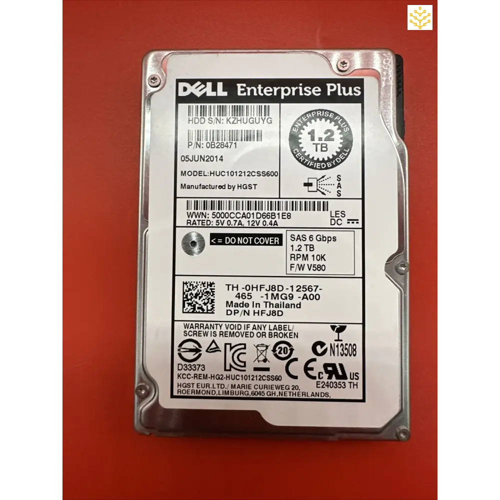 Dell HFJ8D 1.2TB 10K SAS 6Gbps 2.5 HDD - Computers/Tablets & Networking:Drives Storage & Blank Media:Hard Drives (HDD