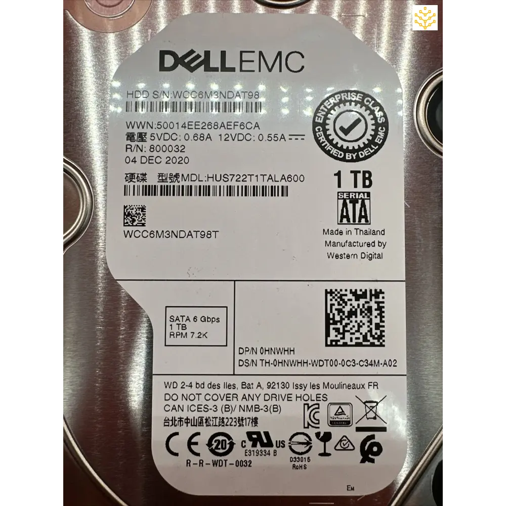 Dell HNWHH 0HNWHH 1TB SATA 6Gbps 3.5 7.2K HDD - Computers/Tablets & Networking:Drives Storage & Blank Media:Hard Drives