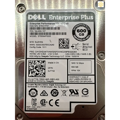 Dell JTT02 600GB SAS 12Gbps 15K 2.5 HDD - GIGDATA