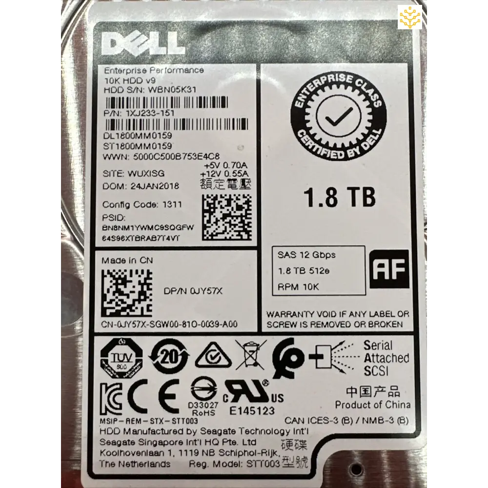 Dell JY57X 1.8TB SAS 12Gbps 512e 10K 2.5 HDD - Computers/Tablets & Networking:Drives Storage & Blank Media:Hard Drives