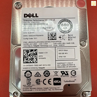 Dell K5GMG 0K5GMG 600GB SAS 6Gbps 15K 2.5” HDD - GIGDATA