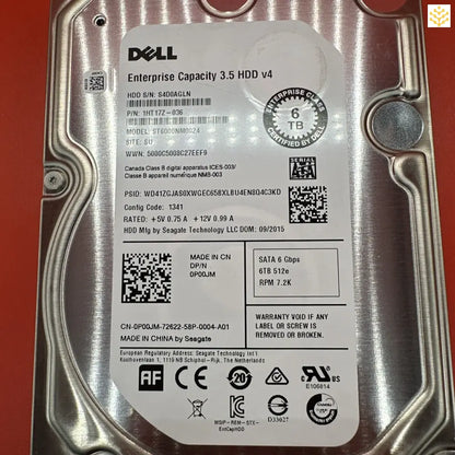 Dell P00JM 6TB SATA 6Gbps 512e 7.2K 3.5 HDD 1HT17Z-036 ST6000NM0024 - Computers/Tablets & Networking:Drives Storage &