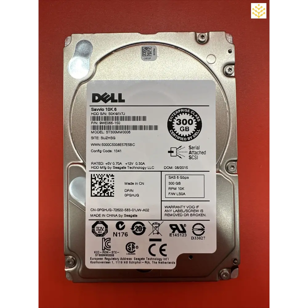 Dell PGHJG 300GB SAS 6Gbps 10K 2.5 HDD - GIGDATA