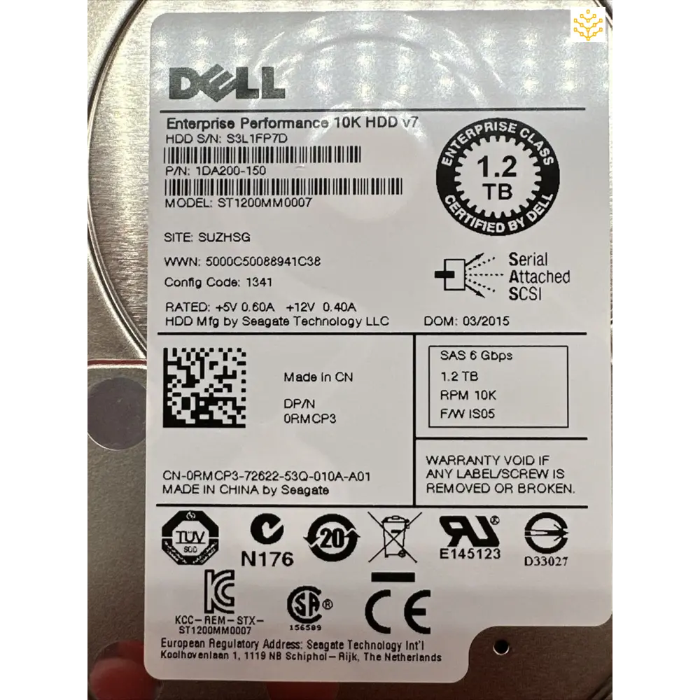 Dell RMCP3 1.2TB SAS 6Gbps 10K 2.5 HDD - Computers/Tablets & Networking:Drives Storage & Blank Media:Hard Drives (HDD