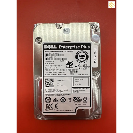 Dell TC05P 600GB SAS 12Gbps 15K 2.5 HDD - GIGDATA